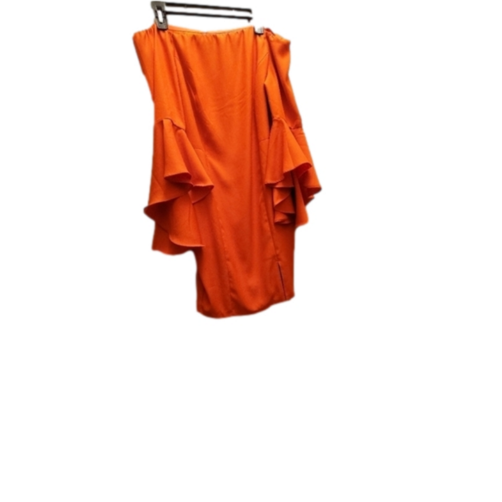 Womens Size 14 ( fits smaller tho) off the shoulder orange dress
